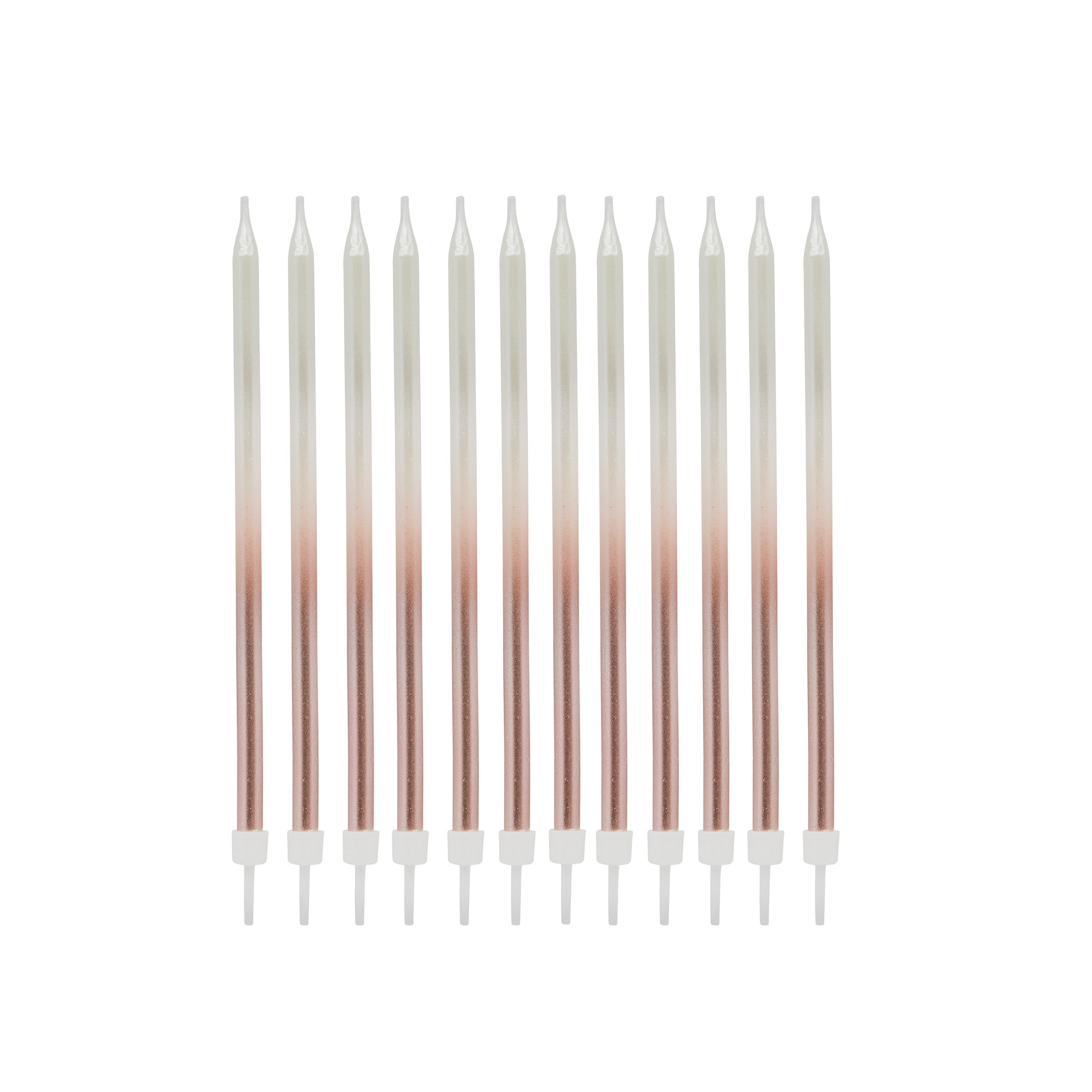 Kakelys Ombre Spiral Rosegull – 12 pk til bursdag fra Festkompaniet