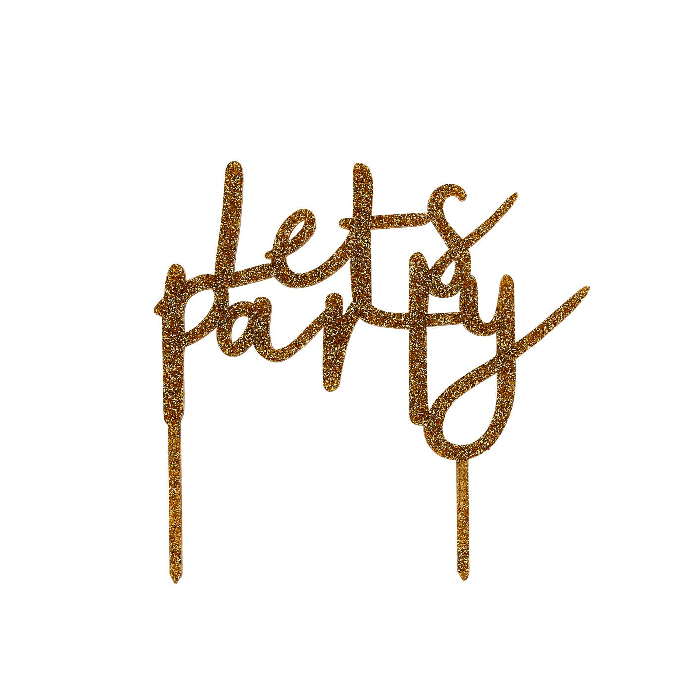 Kakepynt «Let's Party» Gull til bursdag fra Festkompaniet