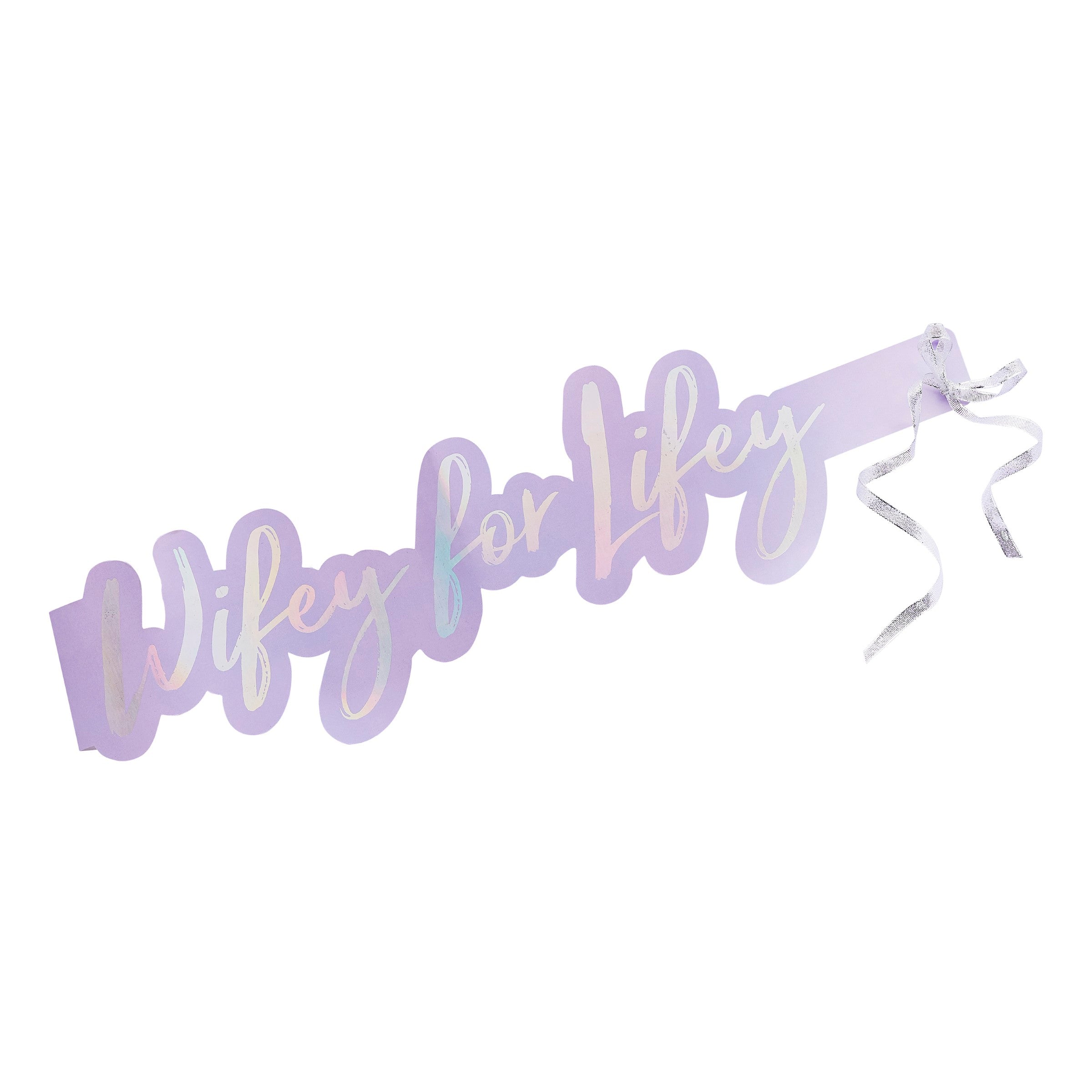 Ordensbånd «Wifey For Lifey» Lilla – 1 pk til utdrikningslag fra Festkompaniet