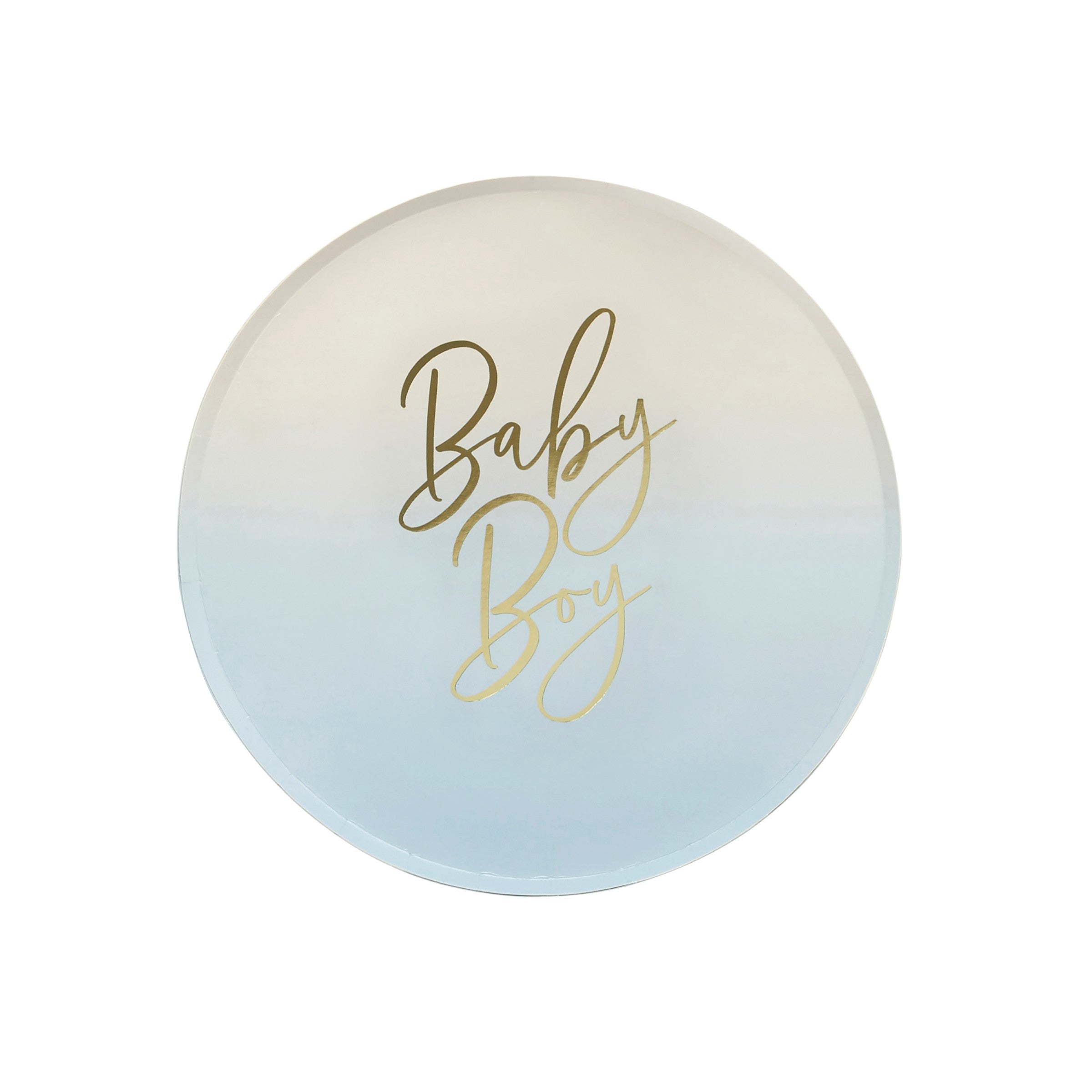 Papptallerkener «Baby Boy» Blå – 8 pk til baby shower fra Festkompaniet