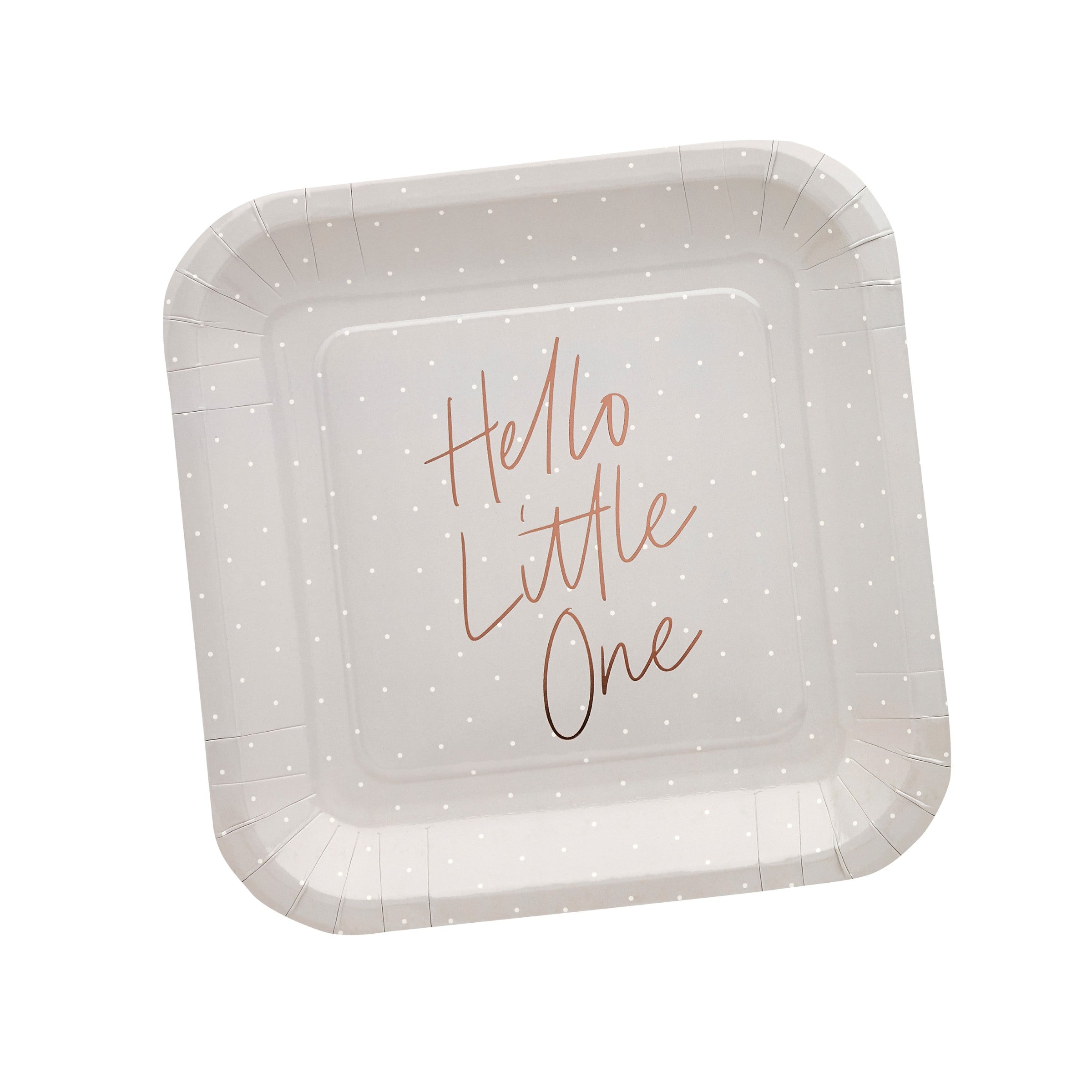 Papptallerkener «Hello Little One» – 8 pk til baby shower og dåp fra Festkompaniet