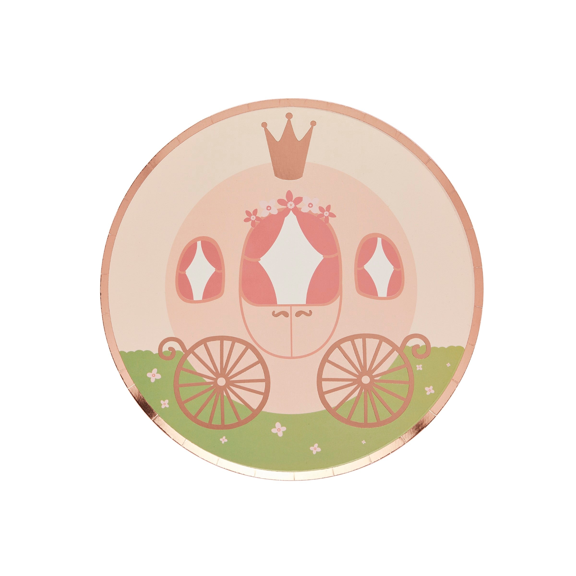 Papptallerkener Karet – 8 pk til prinsessefest fra Festkompaniet