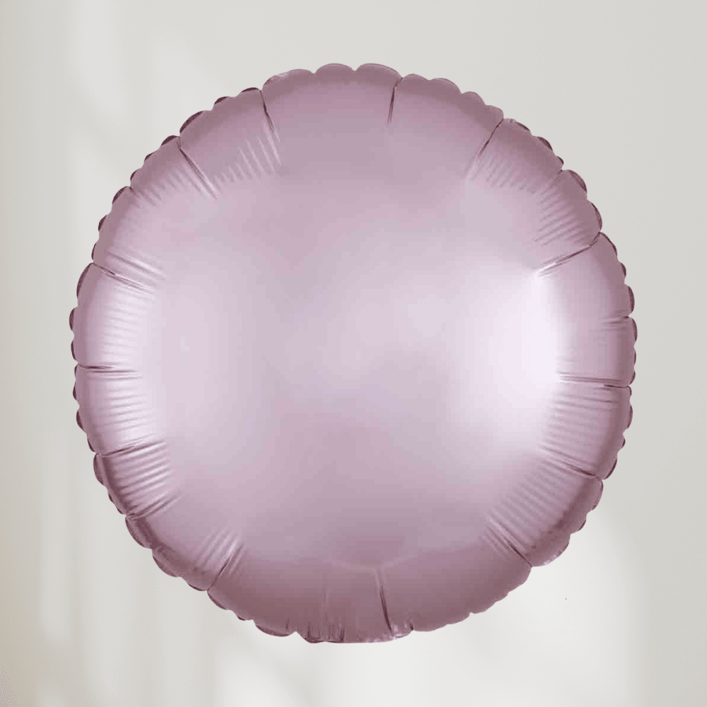 Rund Pastell Rosa Satin Luxe - folieballong fra Anagram