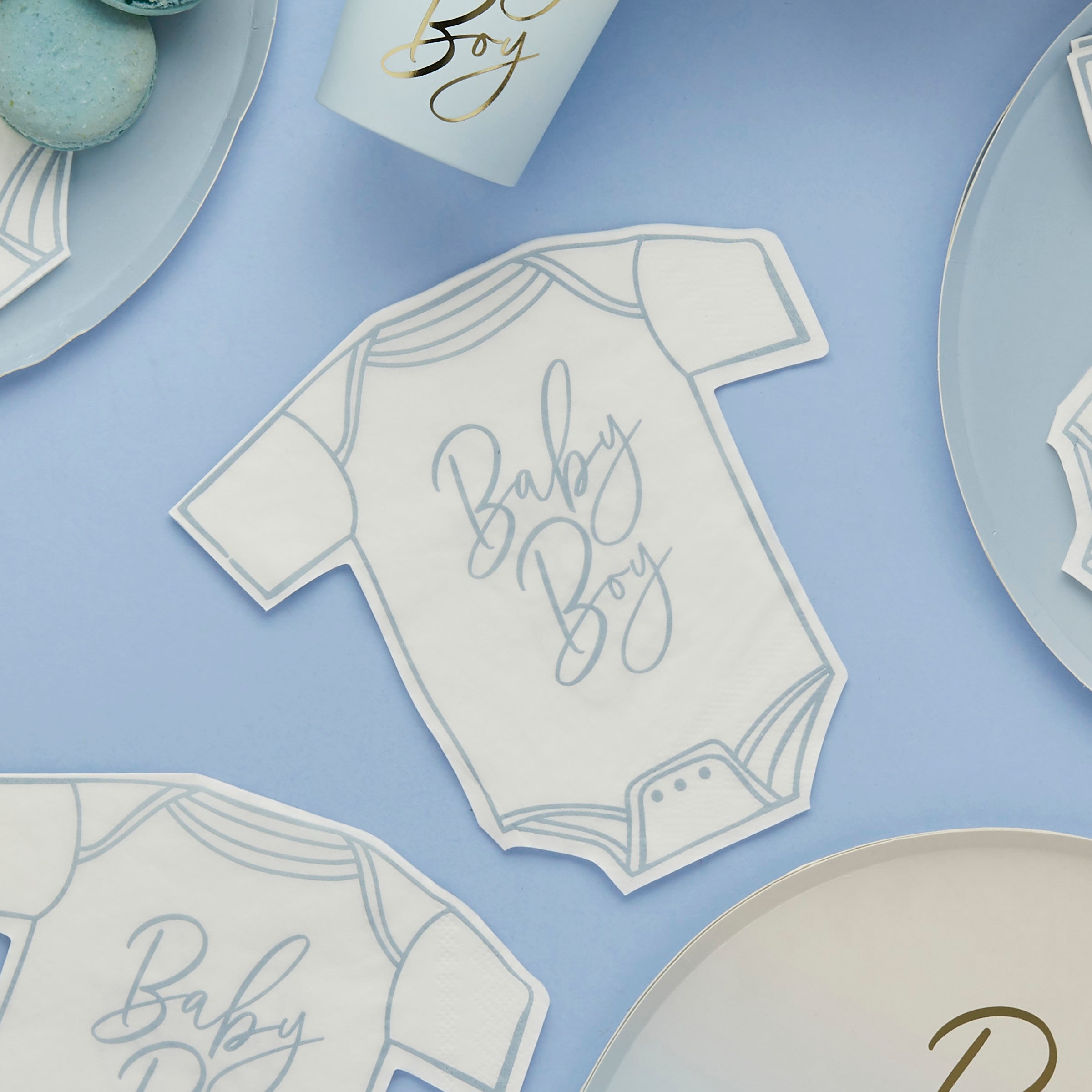 Servietter «Baby Boy» Blå – 16 pk – stemningsbilde fra fest