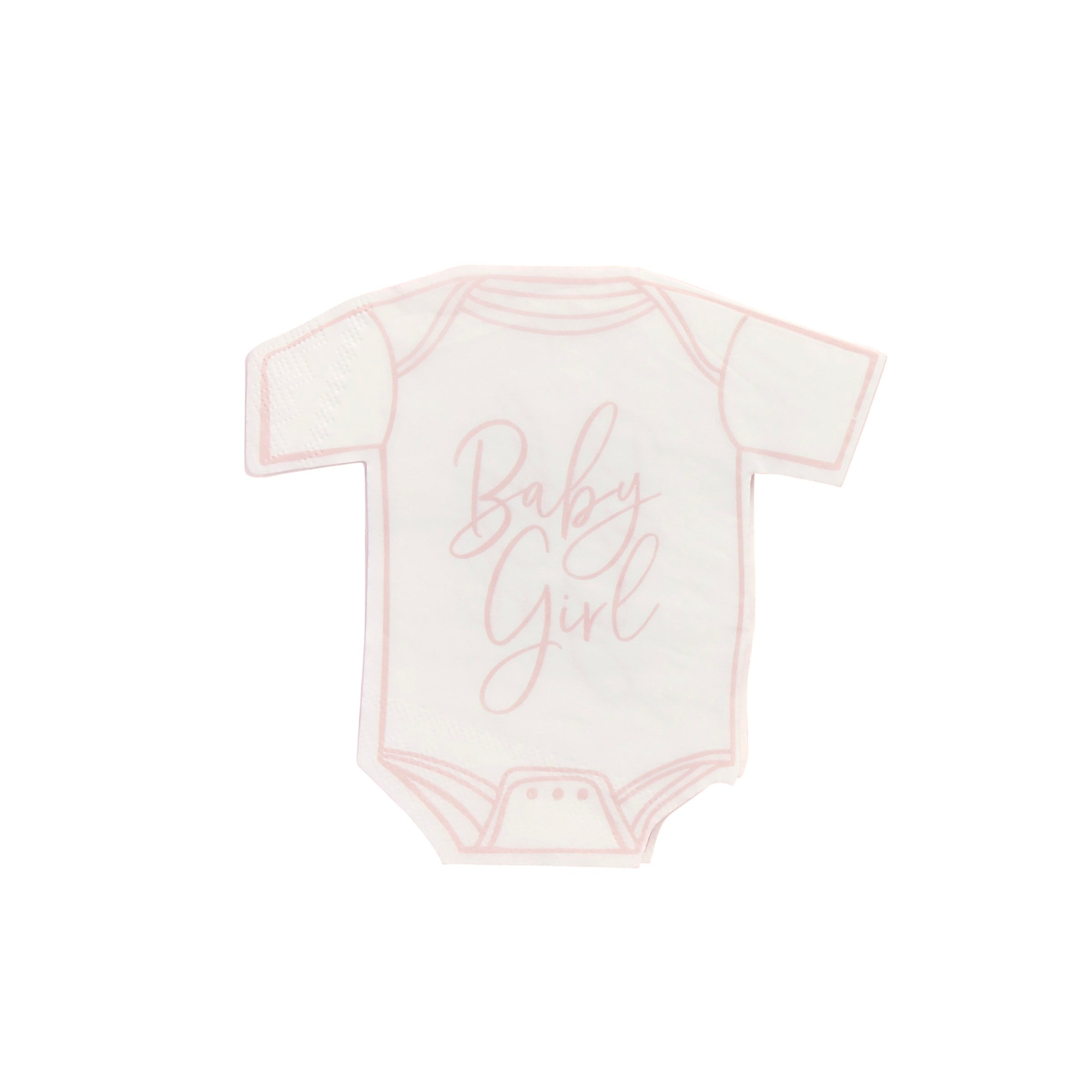 Servietter «Baby Girl» Rosa – 16 pk til baby shower fra Festkompaniet