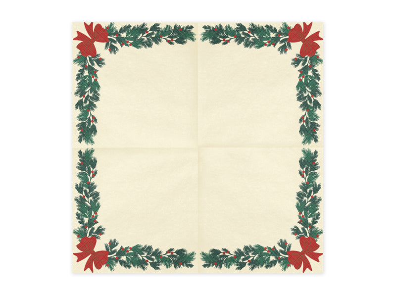 Servietter Julegirlander Beige 33x33 cm - 20 stk – bilde 2