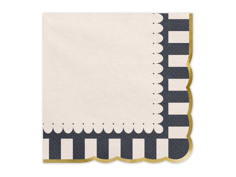 Servietter med Gullkant 33x33 cm - 12 stk