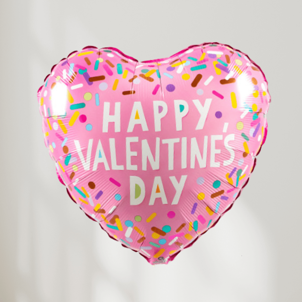 Valentines Hjerte Sprinkle Ballong - folieballong fra Qualatex