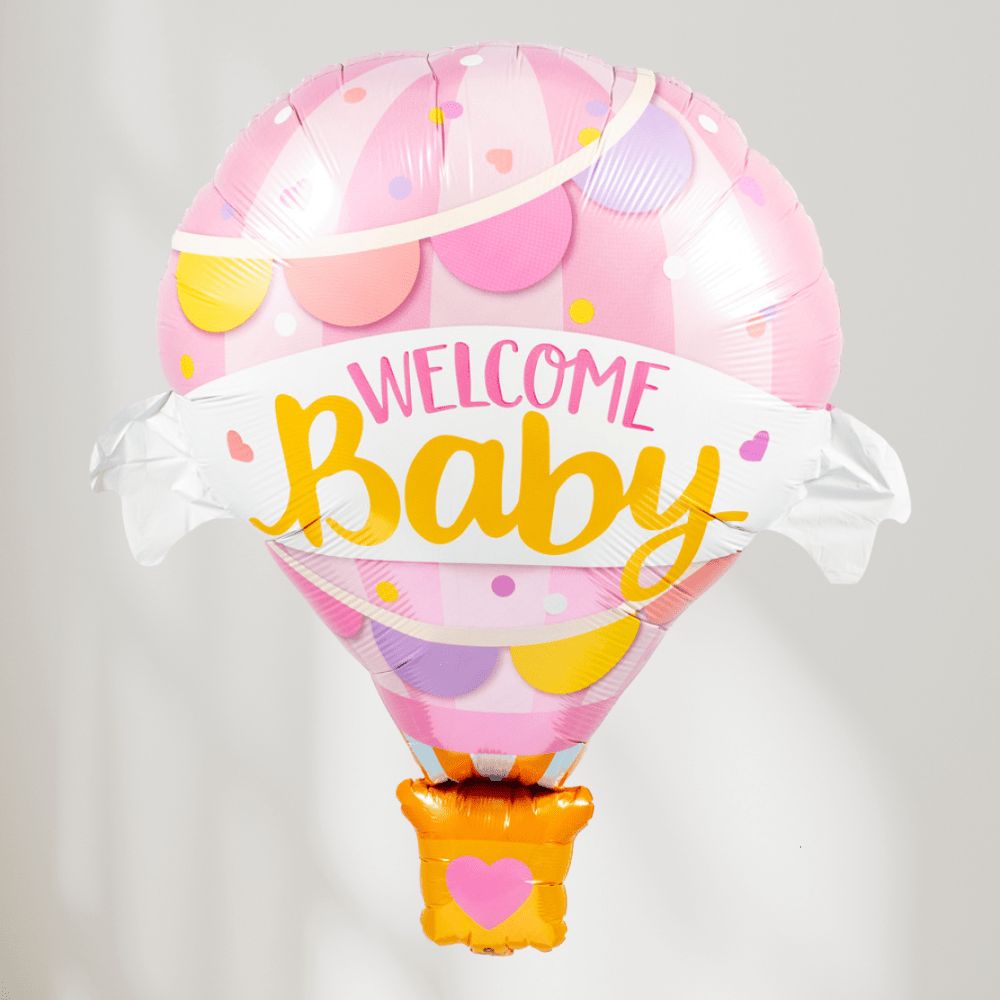 Welcome Baby Rosa Luftballong Ballong - folieballong fra Qualatex
