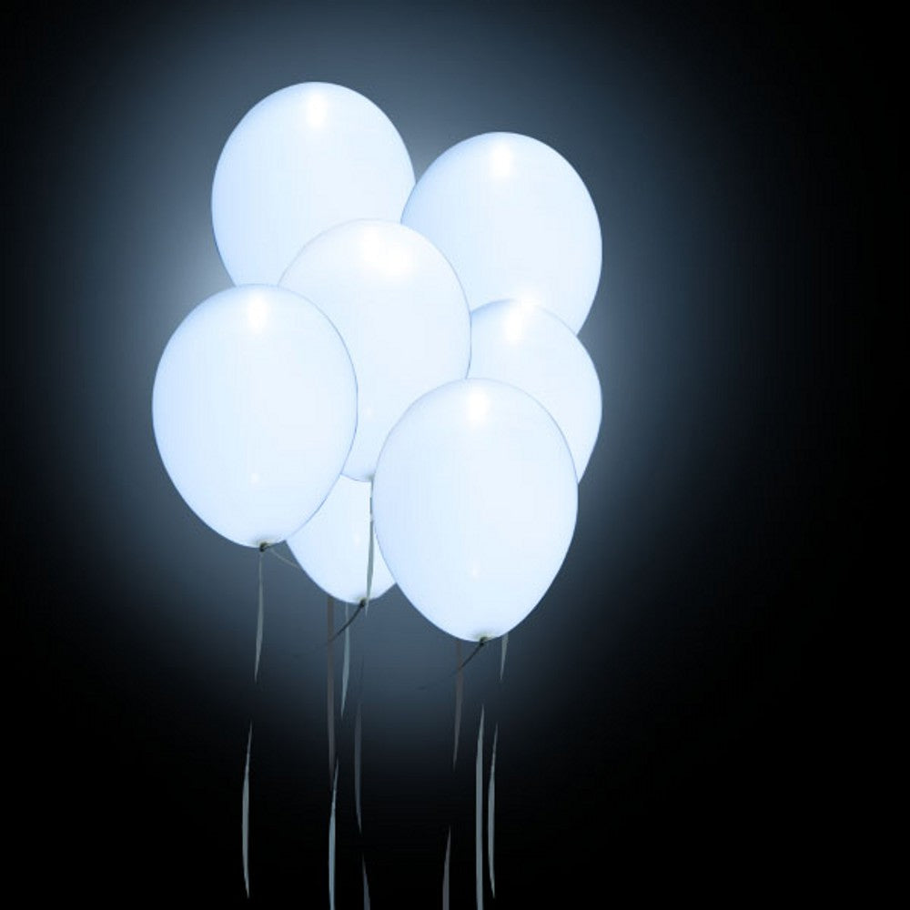 Ballonger LED Hvite 5 stk.