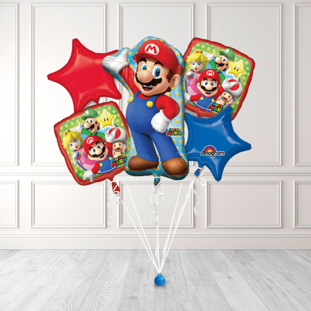 Super Mario Ballongbukett med helium