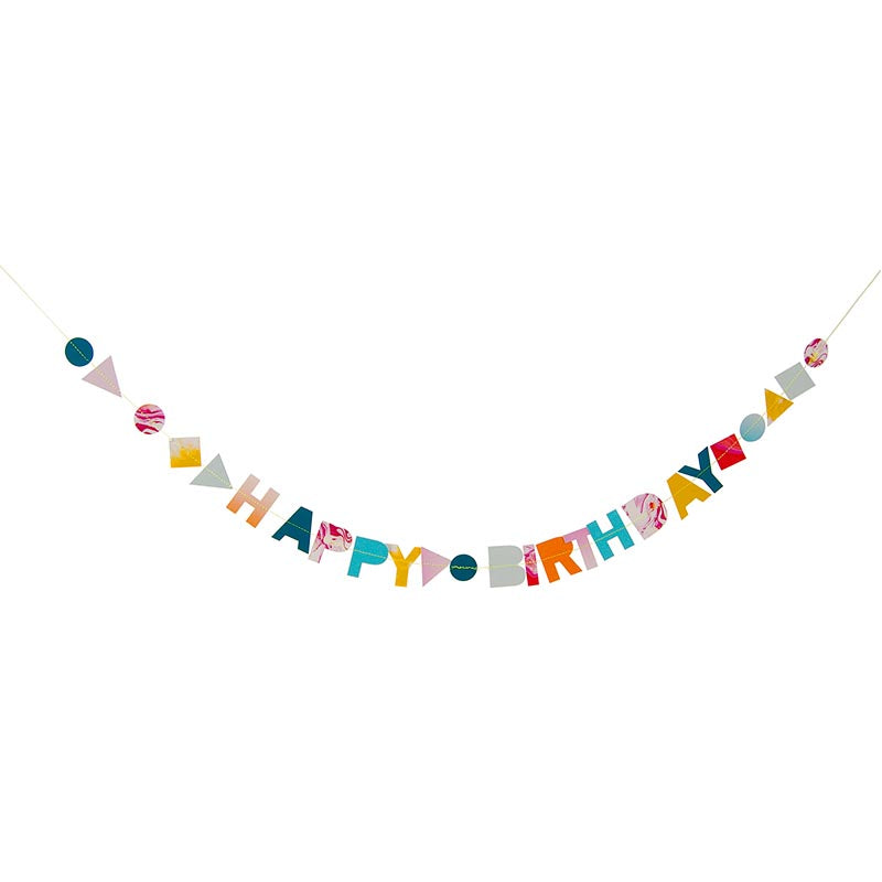 Bursdagskort Happy Birthday m. Girlander