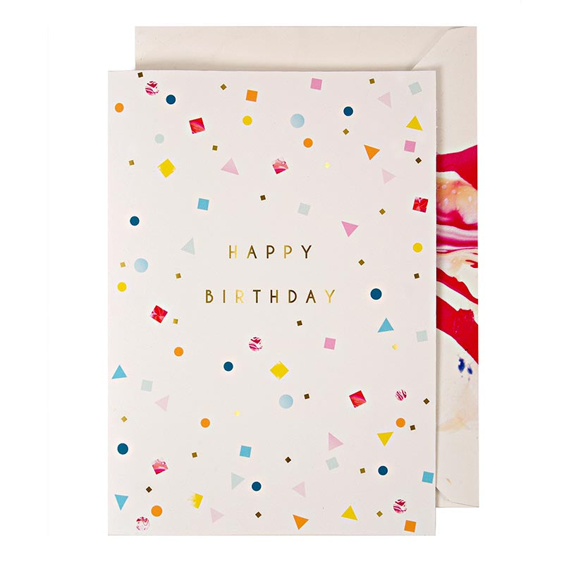 Bursdagskort Happy Birthday m. Girlander