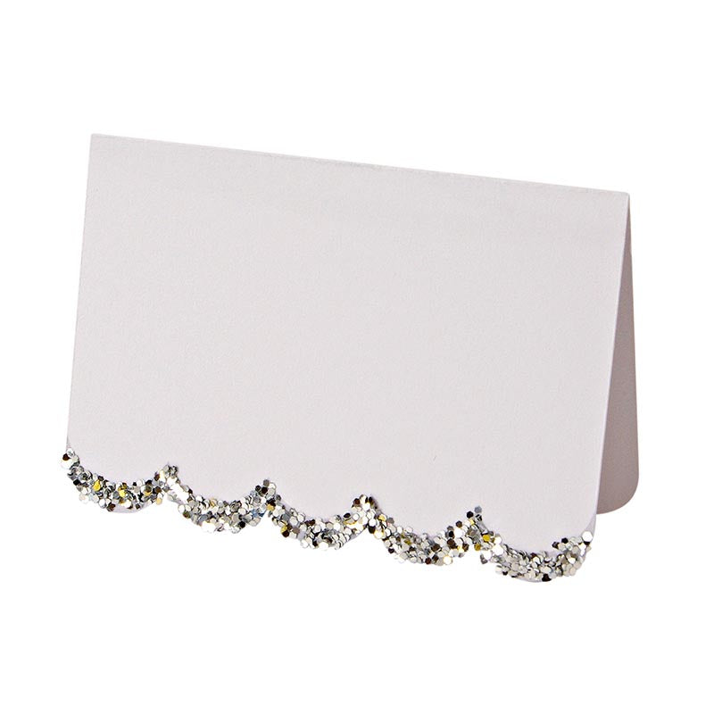 Bordkort m. Sølvglitter 10 stk.