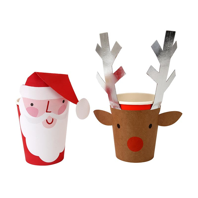 Kopper Nissefar og Reinsdyr 8 stk.