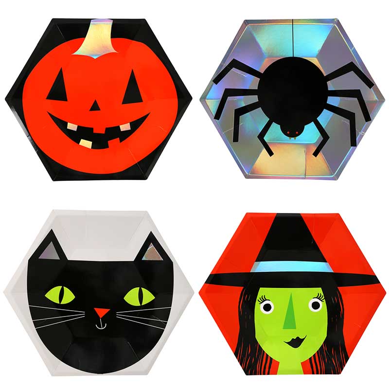 Tallerkener Halloween Assortert Design 8 stk.