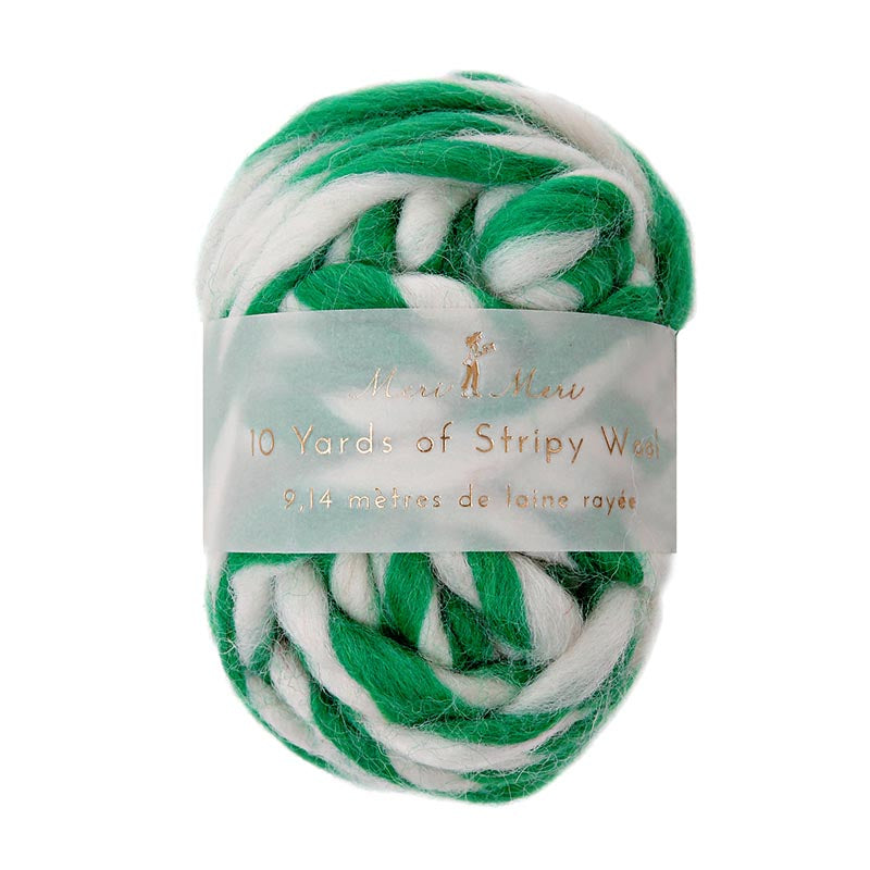 Pakkebånd Grønn/Hvit Stripete Ull