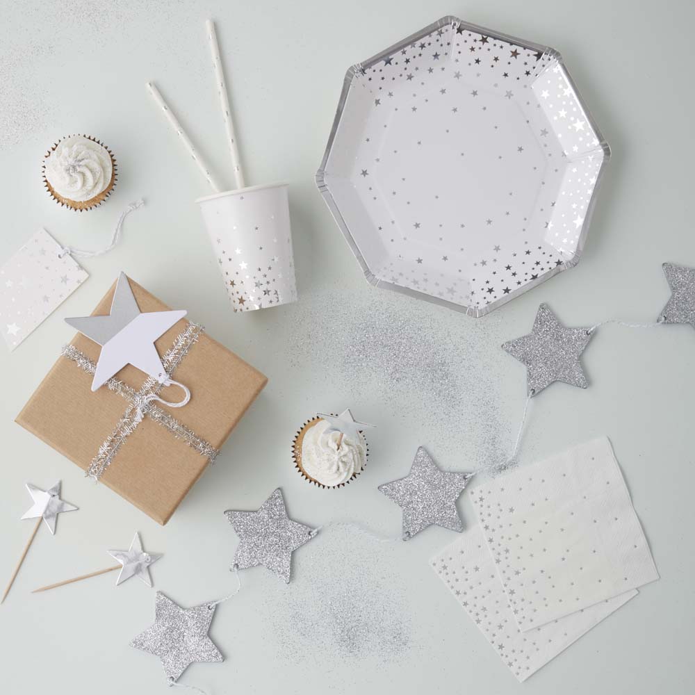 Kopper Sølvstjerner 8 stk.