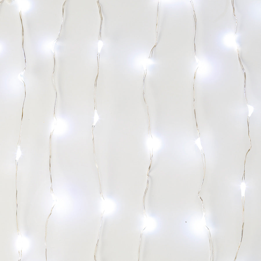 Lyslenke m. Hvite Lys Sølvtråd 3 m