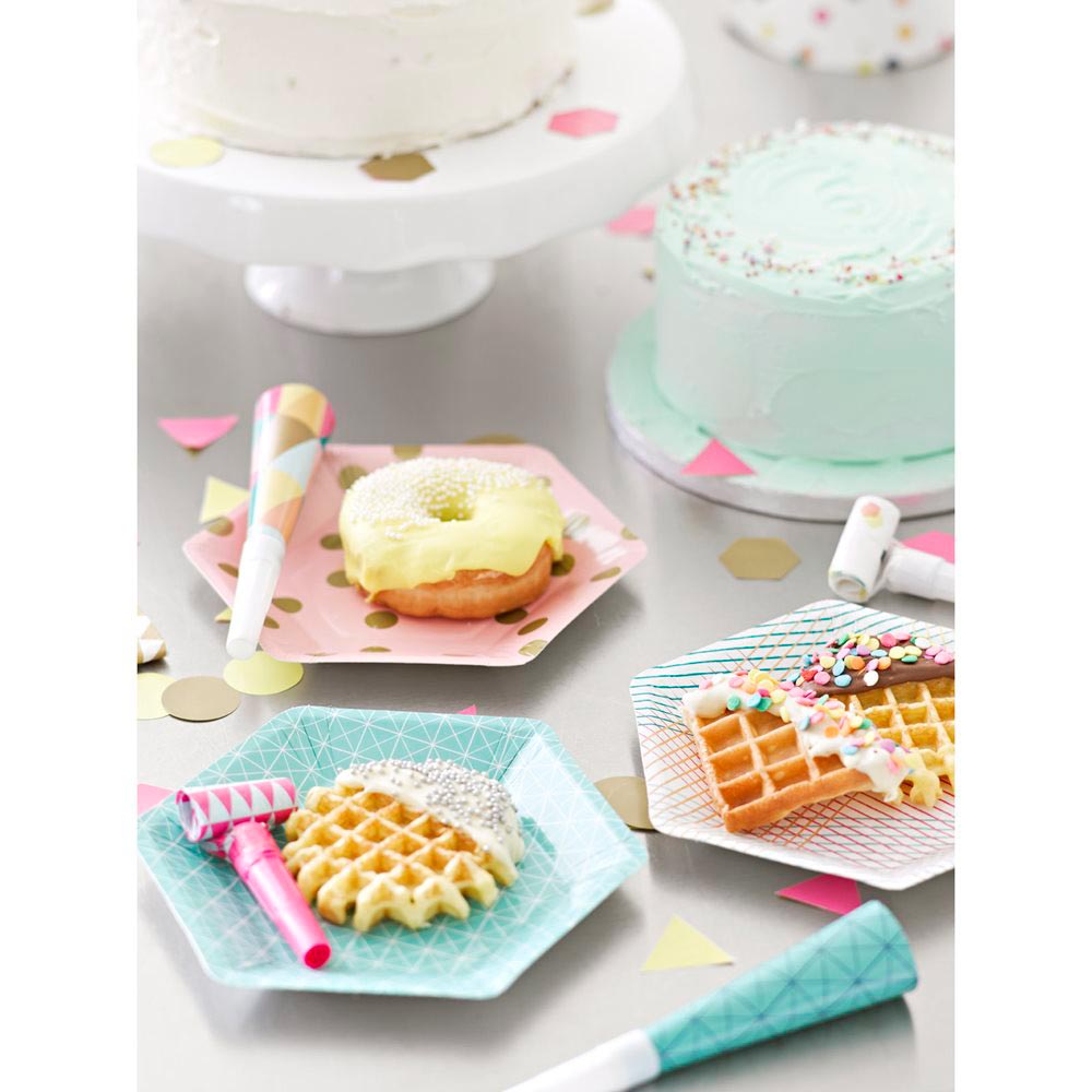 Tallerken Sekskantet 12 stk.