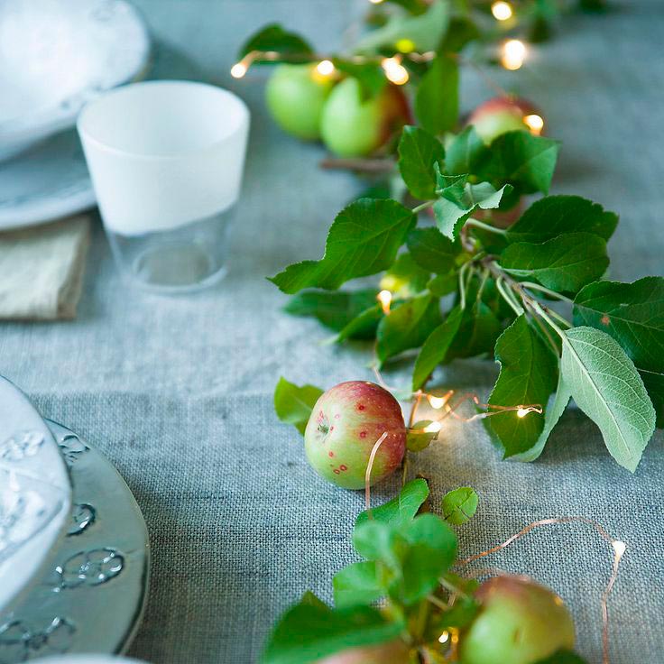 Lyslenke m. Hvite Lys Gulltråd 3 m