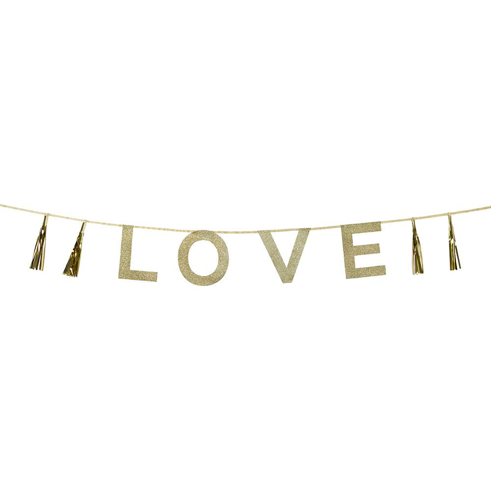 Love Banner Gull/Glitter 2 m