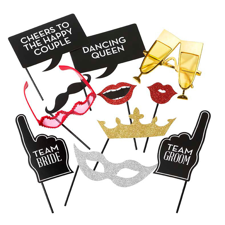 Photo Booth Bryllup Props 11stk.