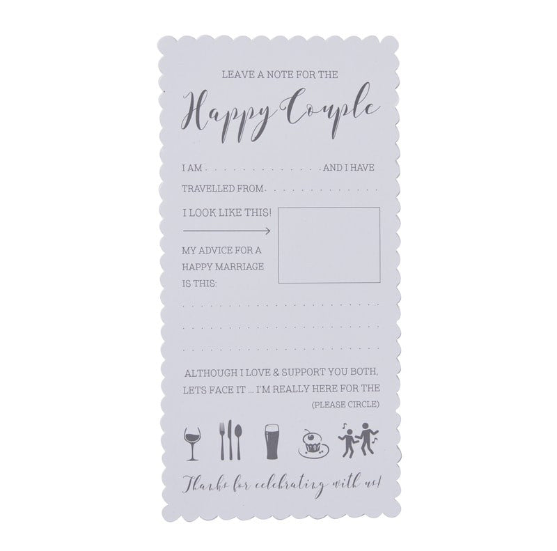 Tips til Brudeparet Kort Hvit 10 stk.