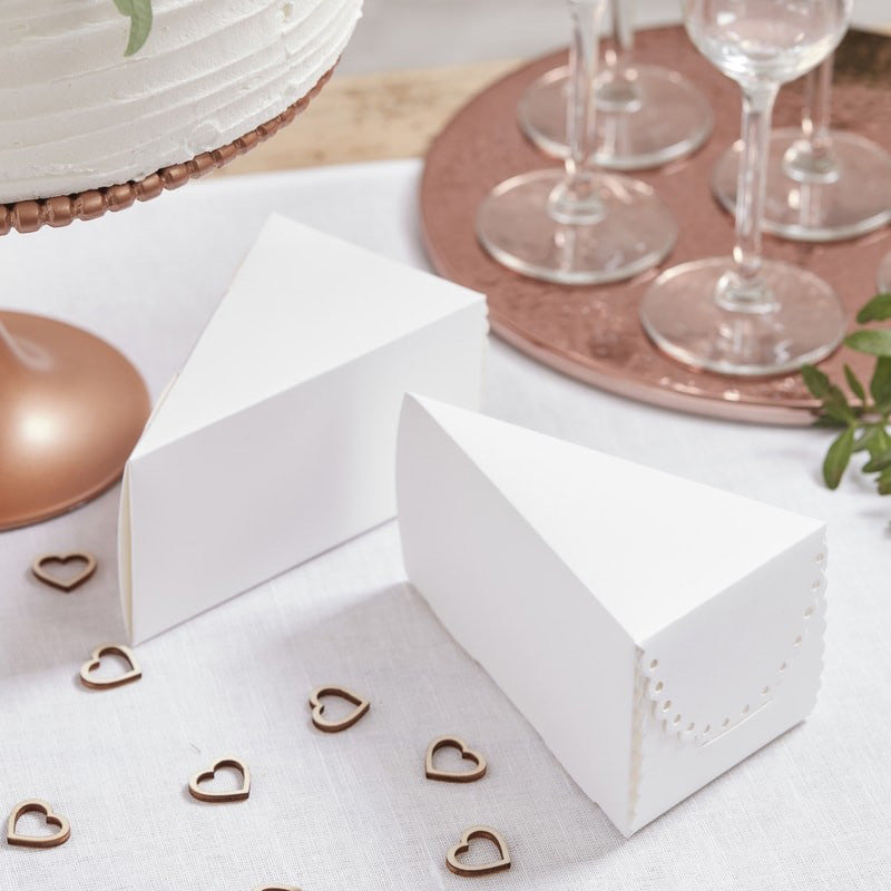 Hvite Trekantede Kakebokser 10 stk.