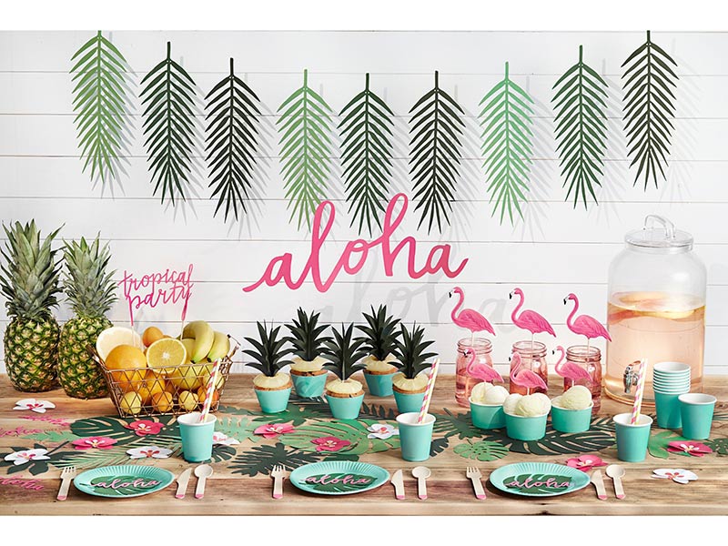 Turkise Aloha Papptallerkener 6 stk