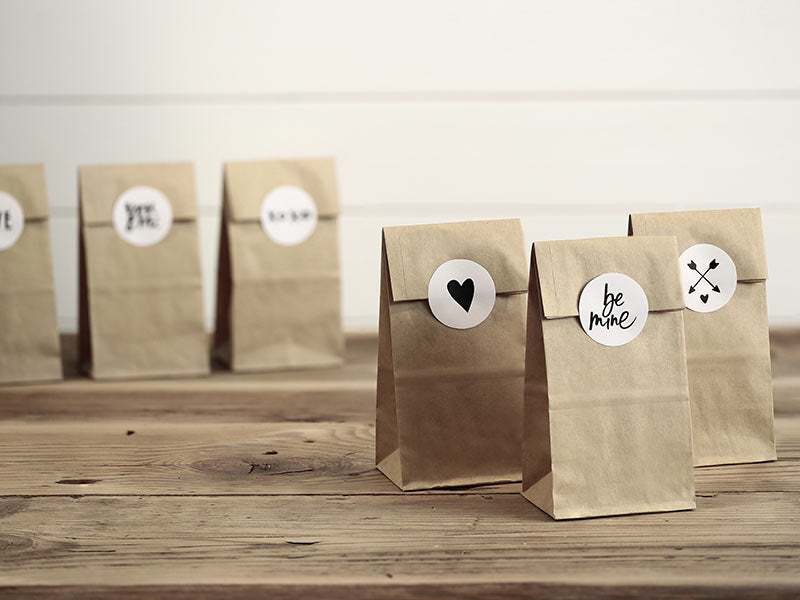 Papirpose m. Klistrelapper 6 stk.