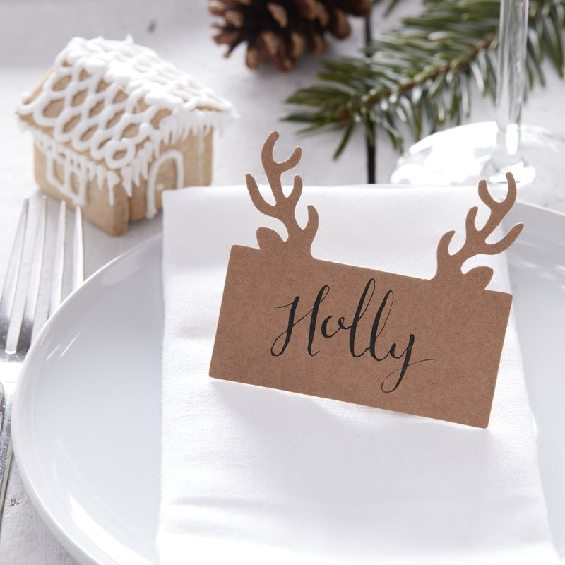 Rustic Christmas Bordkort Gevir 10 stk.