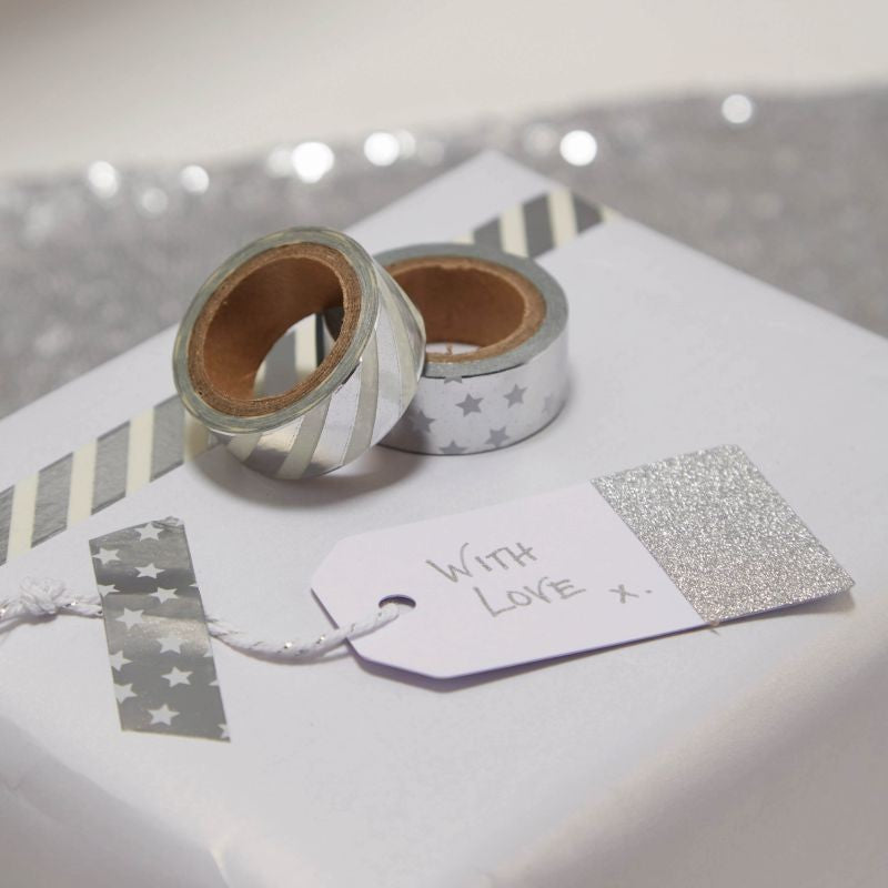 Luggage tags - White and Silver