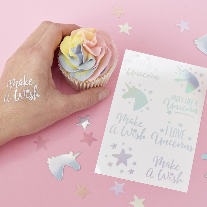 Enhjørning Tatovering 16 stk.