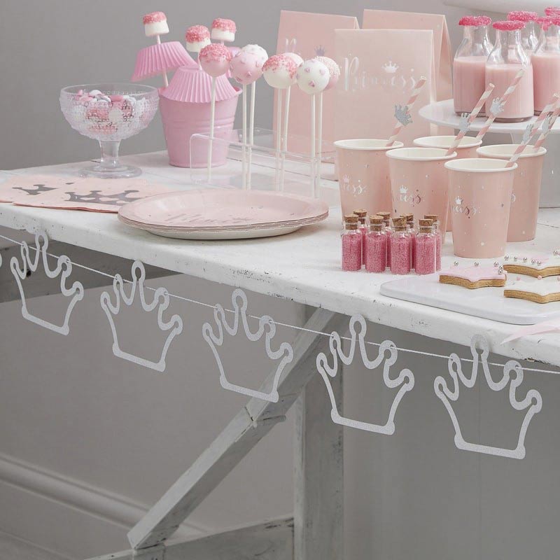 Bunting - Crown - Silver Glitter
