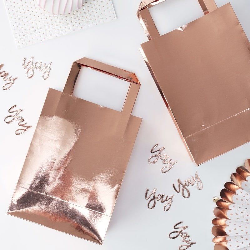 Party Bags i Rosegull 5 stk.