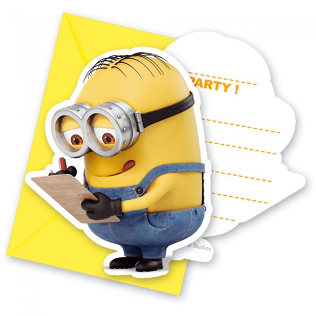 Minions Invitasjoner 6 stk.