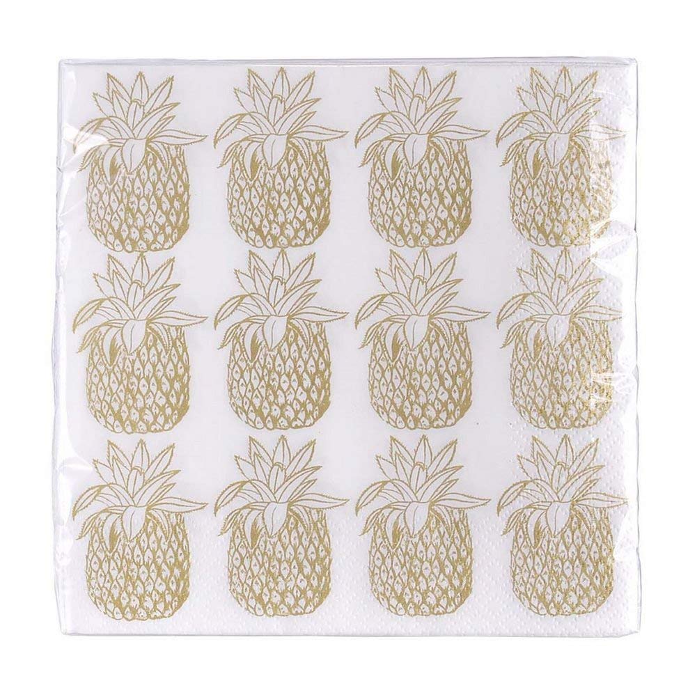 Servietter Ananas Gull 20 stk.