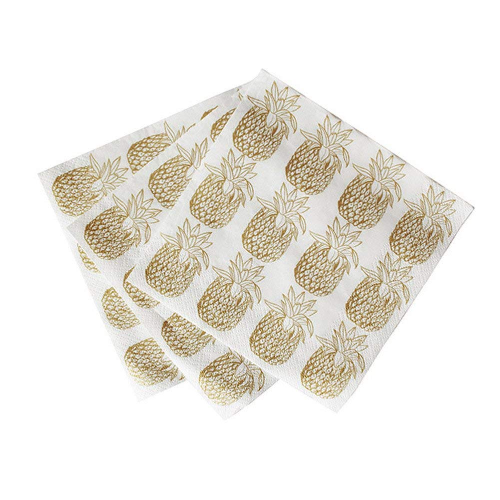 Servietter Ananas Gull 20 stk.