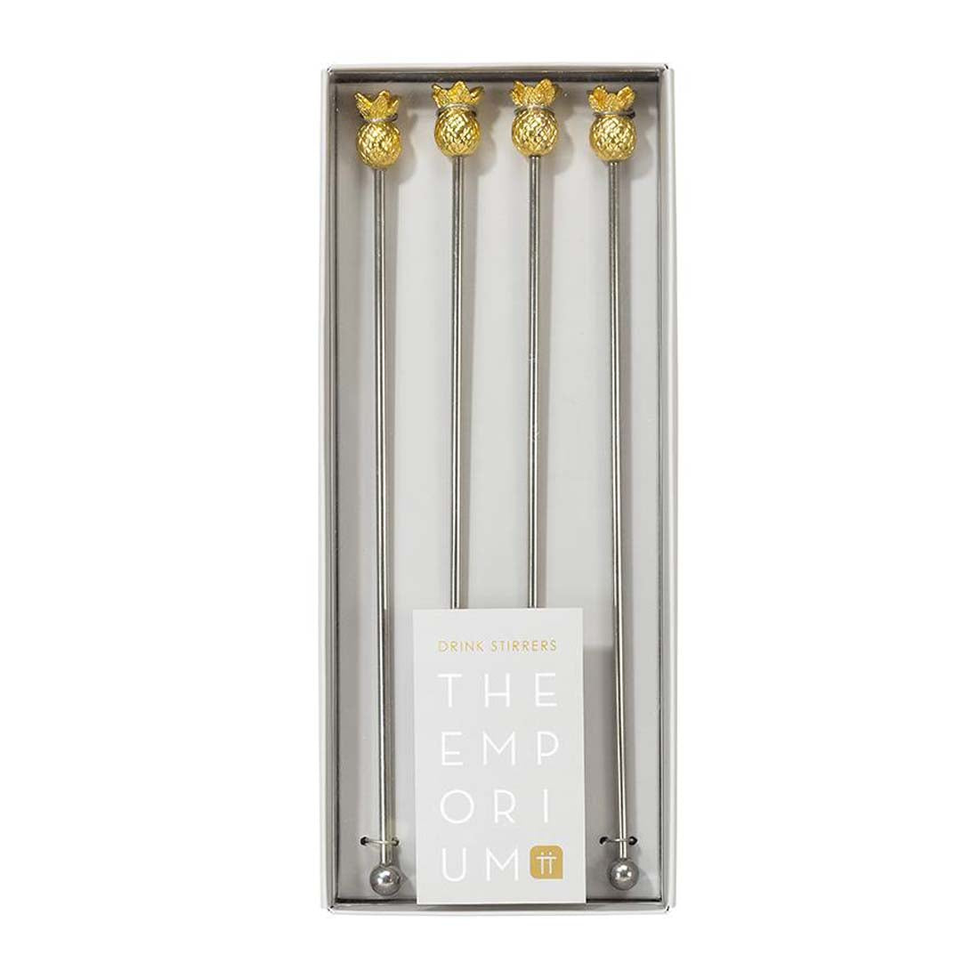 Rørepinner Ananas Gull 4 stk.