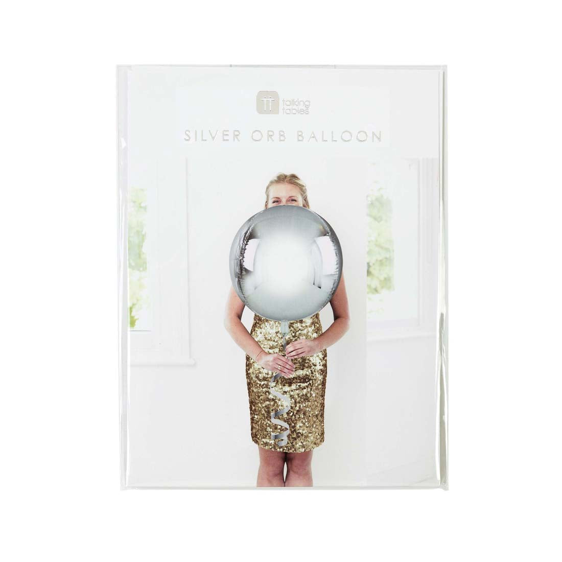 Metallisk Orb Ballong Sølv 38 cm