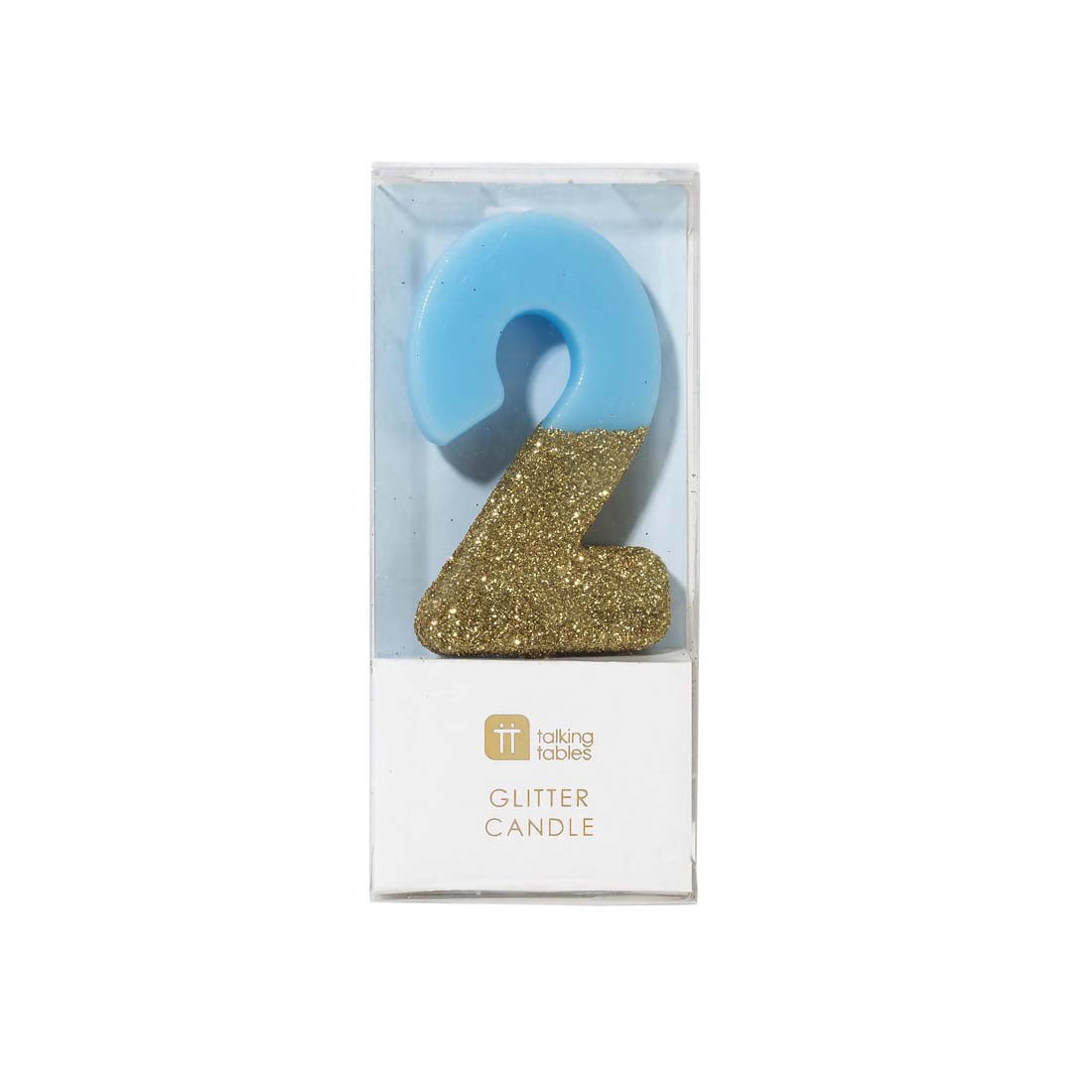 Kakelys Blå med Gullglitter - Velg ditt Tall