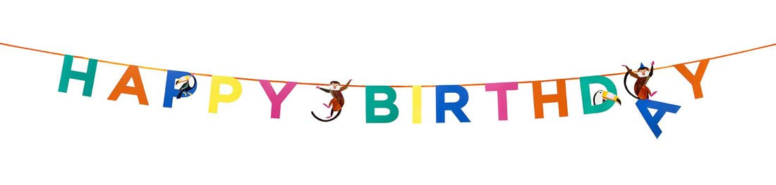 Happy Birthday Banner Party Animals