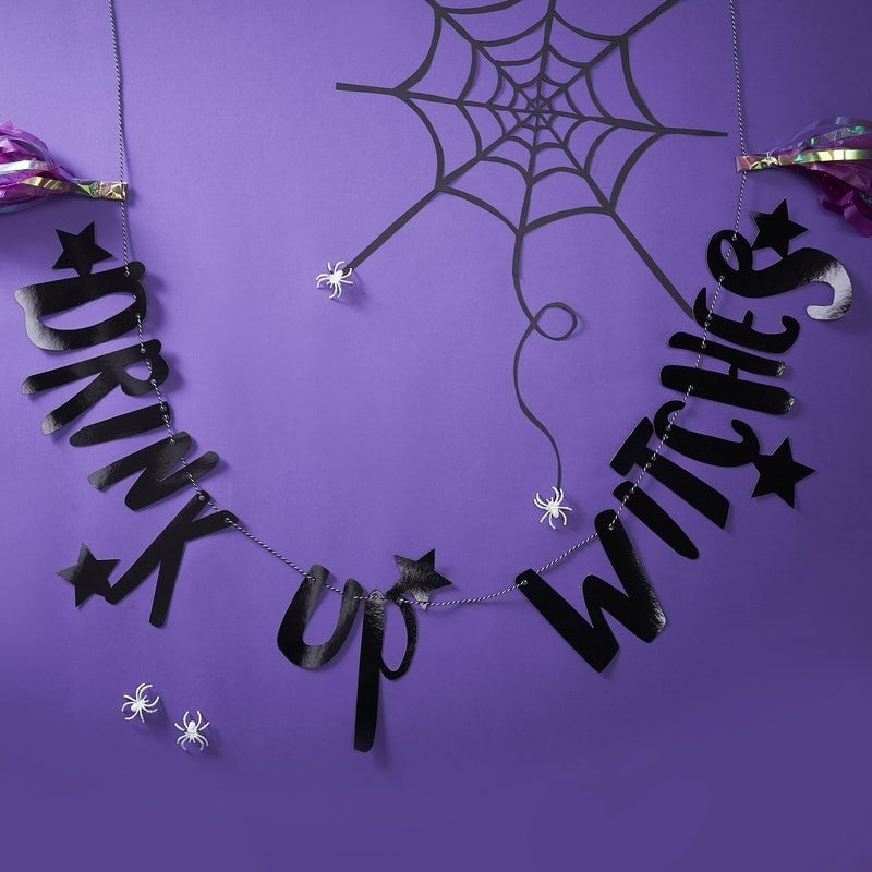 BLACK FOILED DRINK UP WITCHES BUNTING - CREEP IT REAL