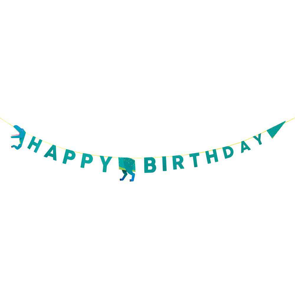 Dino Party Happy Birthday Banner 2.5 m.
