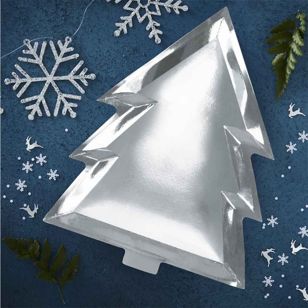 Tallerken Juletre Sølv 6 stk.
