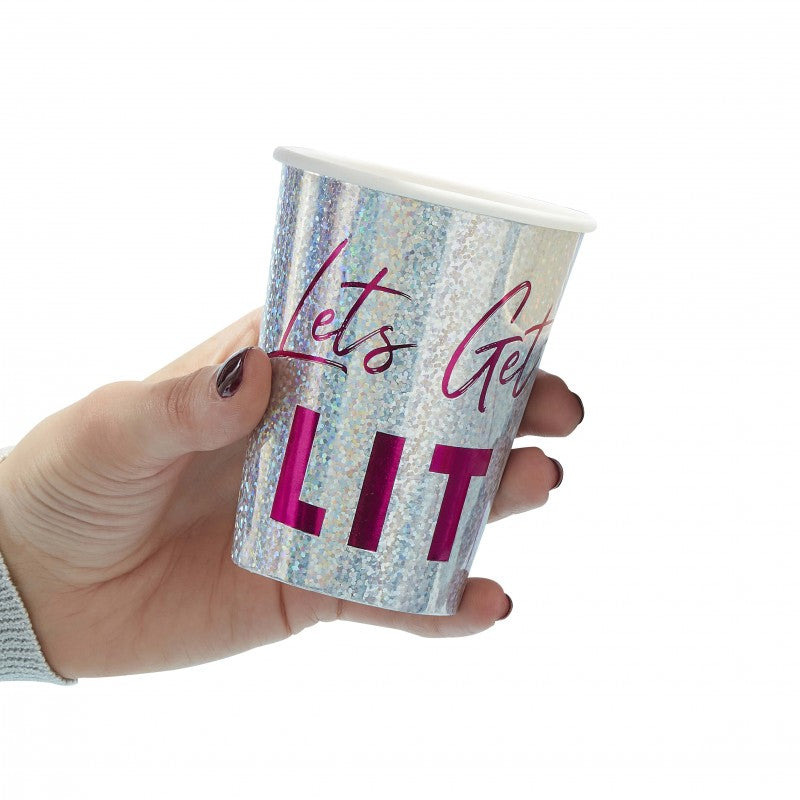 Iriserende Koppet Lets Get Lit 8 stk.