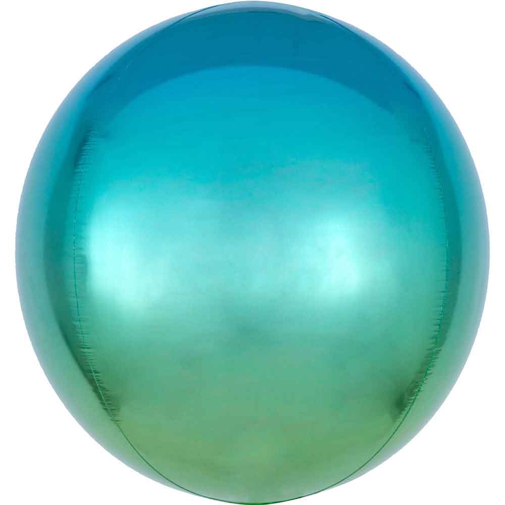 Ombre Orb Folieballong Blå og Grønn