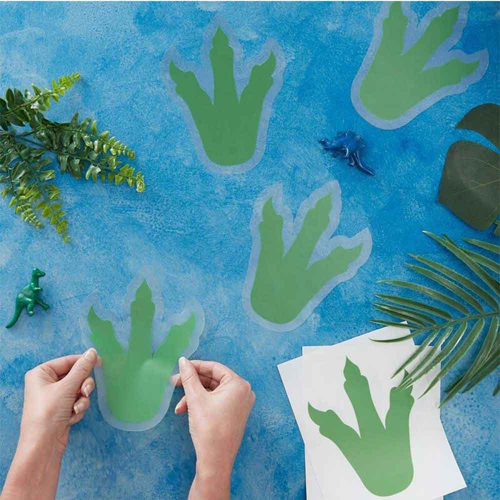 Dinosaur Party Fotavtrykk Stickers 6 stk.