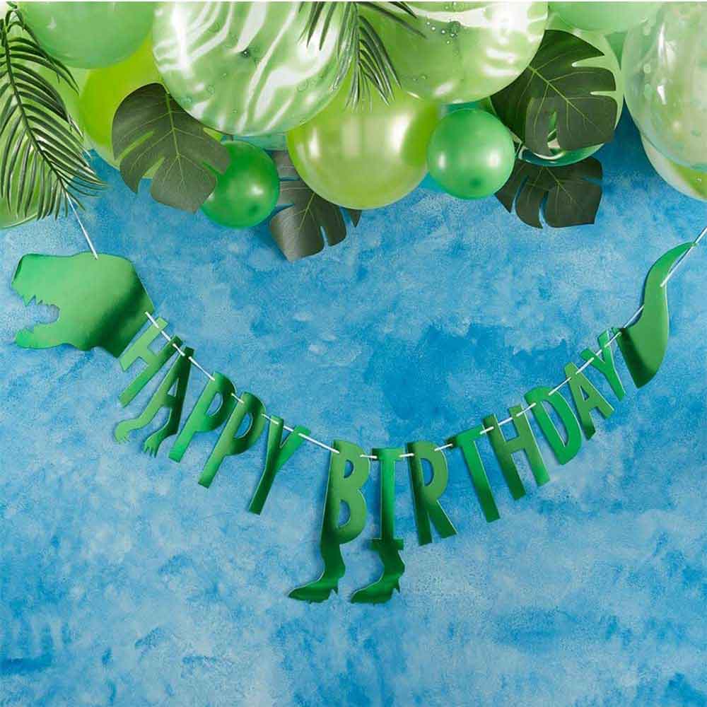 Dinosaur Party Girlander "Happy Birthday"